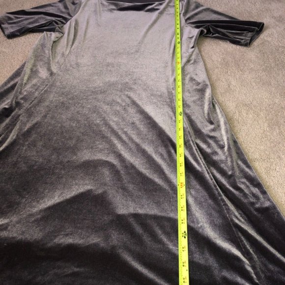 Lands End Plus 1X‎ 16W-18W Velour Dress Gray - Picture 6 of 10